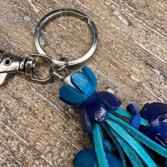 Leather Flower Purse Charm Genuine Leather Bag Charm NEW FAST SHIP - Picture 6 of 6